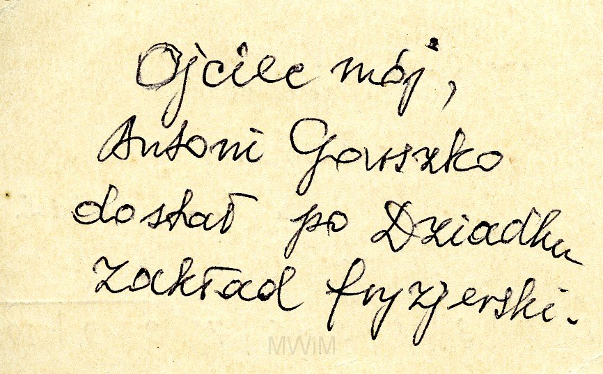 KKE 5694-3a.jpg - Dok. Wizytówka zakładu fryzjerskiego „Antoni”.  Zakład prowadizł najpierw Benedykt Graskzo póxniej jego syn Antonie, Wilno, 1921/1945 r.